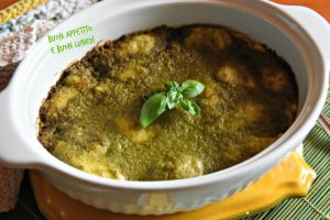 Cannelloni al forno con melanzane e pesto di basilico