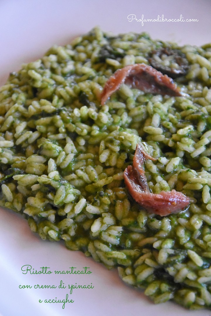 Risotto Mantecato Con Crema Di Spinaci E Acciughe Profumo Di Broccoli