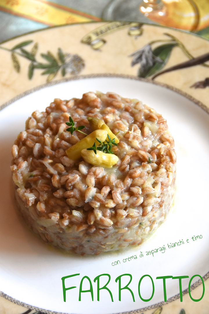 Farrotto con crema di asparagi bianchi e timo Profumo di Broccoli