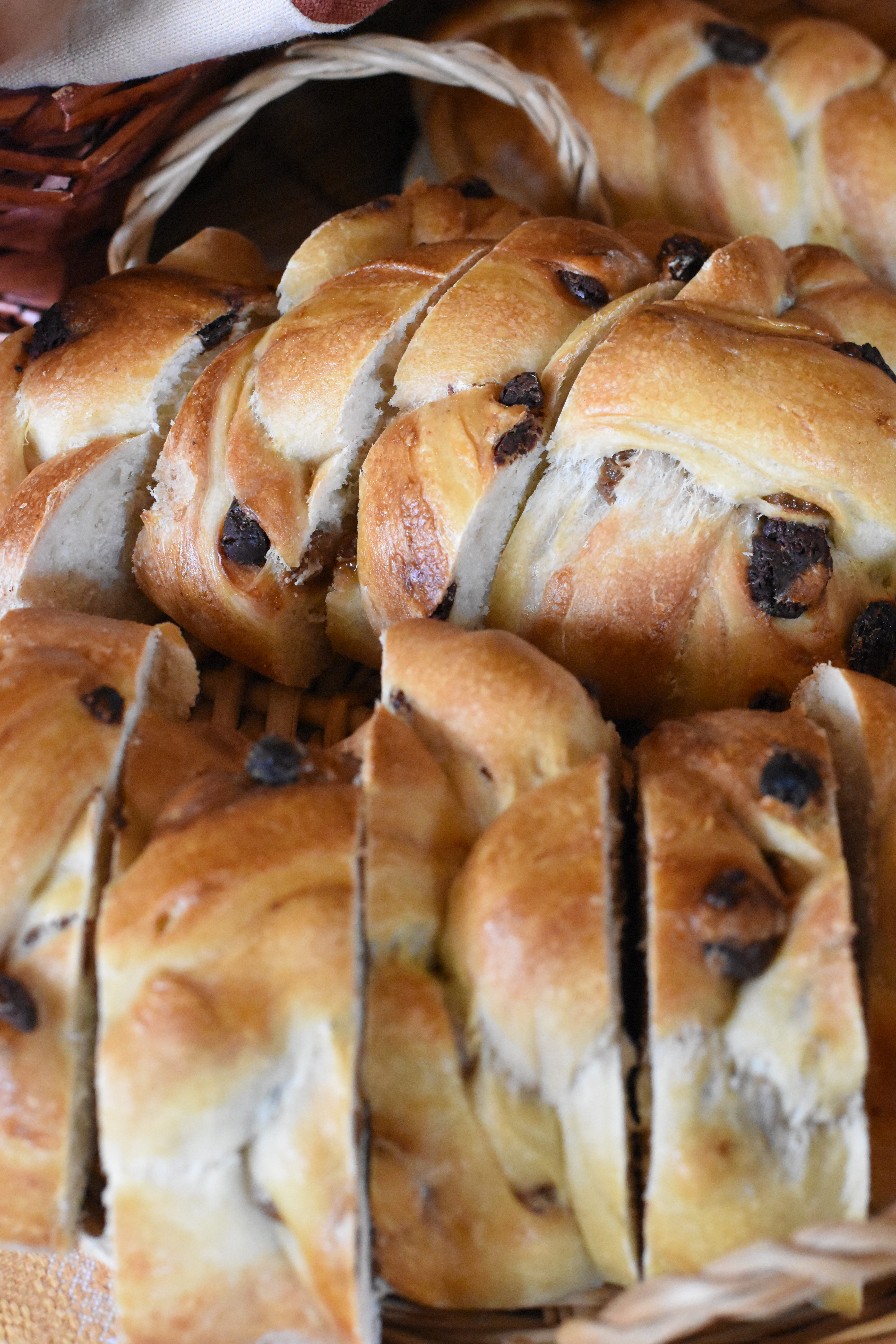 treccia di pane panna cioccolato