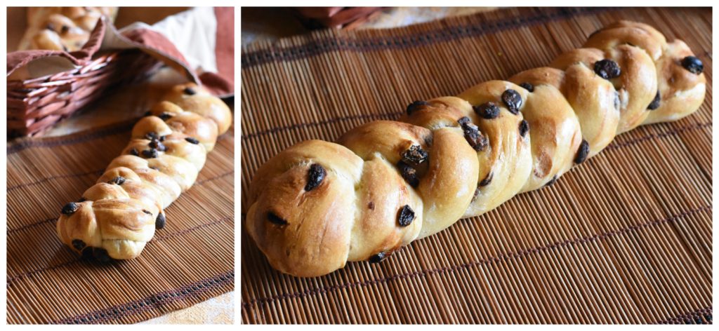 treccia di pane panna cioccolato